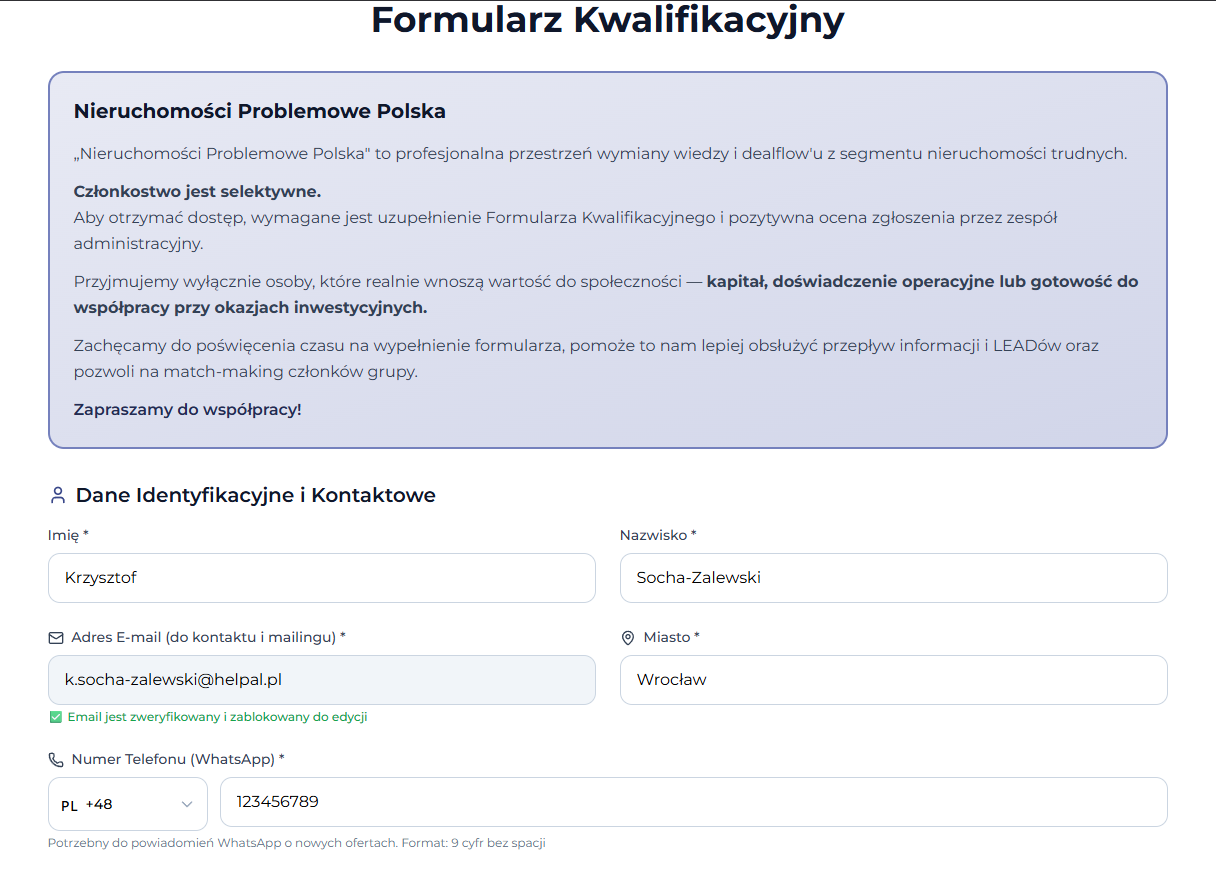 Formularz kwalifikacyjny NPP
